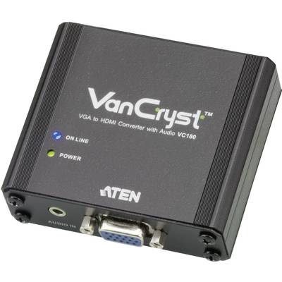 VGA - HDMI átalakító konverter  [1x VGA aljzat és 3.5 mm-es jack aljzat - 1x HDMI aljzat] Aten VC180-AT-G