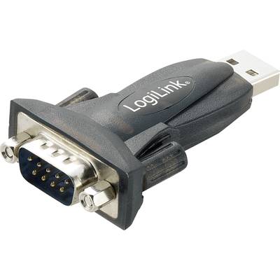 USB 2.0 adapter, 1 x D-SUB dugó 9. pól. - 1 x USB 2.0 dugó A, fekete LogiLink AU0002E