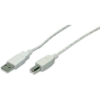 USB kábel [1x USB 2.0 dugó A - 1x USB 2.0 dugó B] 5m szürke 990699