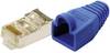 8 pólusú RJ45 csatlakozó dugó törésgátlóval CAT5e, árnyékolt, 100 db, kék, LogiLink MP0014