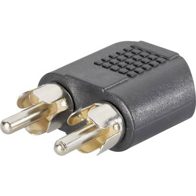 SpeaKa Professional SP-7869756  RCA / Jack Audio Y adapter [2x RCA dugó - 1x Jack alj, 3,5 mm-es] Fekete
