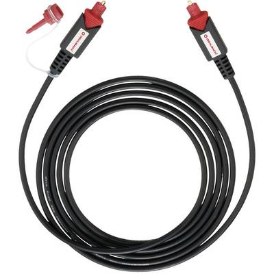 Digitális optikai audio kábel 3,5 mm-es adapterrel, 1x Toslink dugó - 1x Toslink dugó, 0,5 m, fekete, Oehlbach