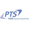 A PTS cég logója a 'FIBRE based solutions' szlogennel kék betűszínben.