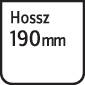 '190 mm hosszúság' áll fekete szövegben fehér háttéren.