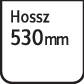 'Tábla a következő szöveget mutatja: Hosszúság 530 mm'.