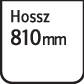 Tábla a következő felirattal: Hosszúság 810 mm.