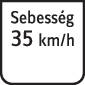 'Sebességkorlátozó tábla 35 km/h.'