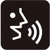 Egy kiáltó vagy hangokat adó személy szimbóluma, amelyet hanghullámok ábrázolnak.