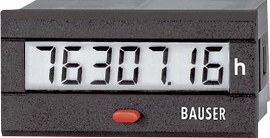 Contaore digitale con display '76307.16 h' e pulsante rosso, contrassegnato con 'BAUSER'.