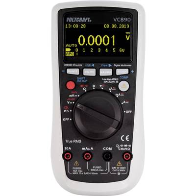 VOLTCRAFT VC890 OLED Multimetro portatile digitale Display OLED, Data logger CAT III 1000 V, CAT IV 600 V Display (Count-1