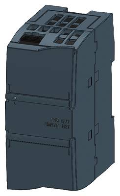 Un modulo elettronico grigio scuro con molteplici slot di connessione sulla parte superiore, caratterizzato da una struttura liscia e rettangolare.