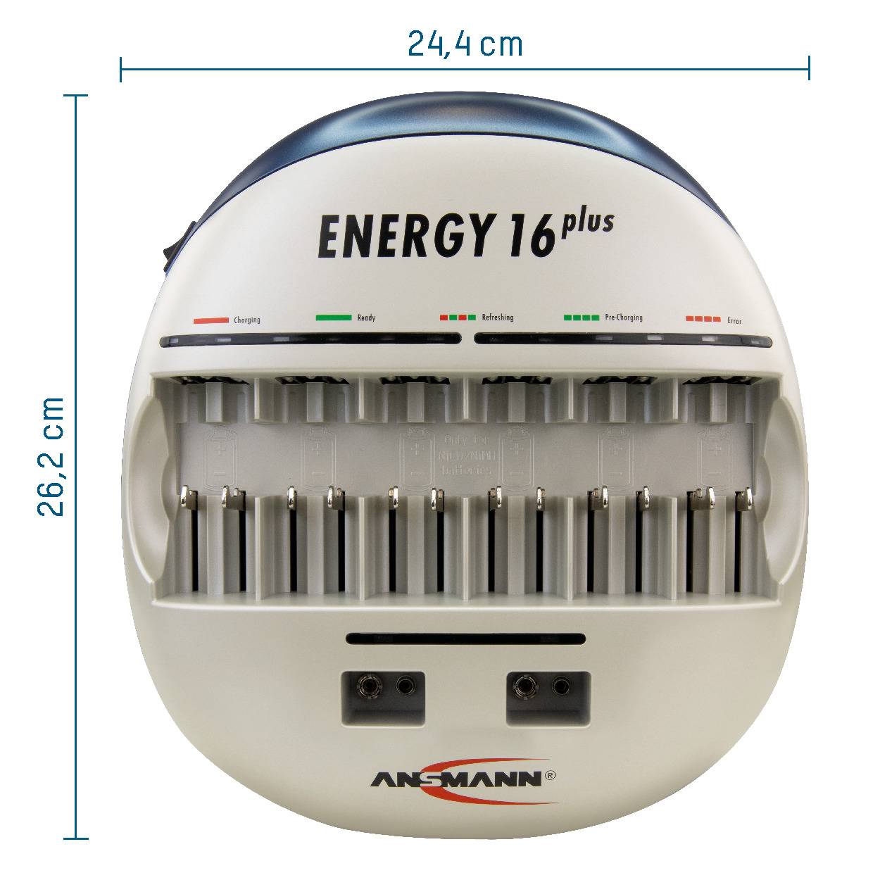 Ansmann Energy 16 plus Caricabatterie universale NiCd, NiMH Ministilo (AAA), Stilo (AA), 1/2 Torcia (C), Torcia (D), Blo-12