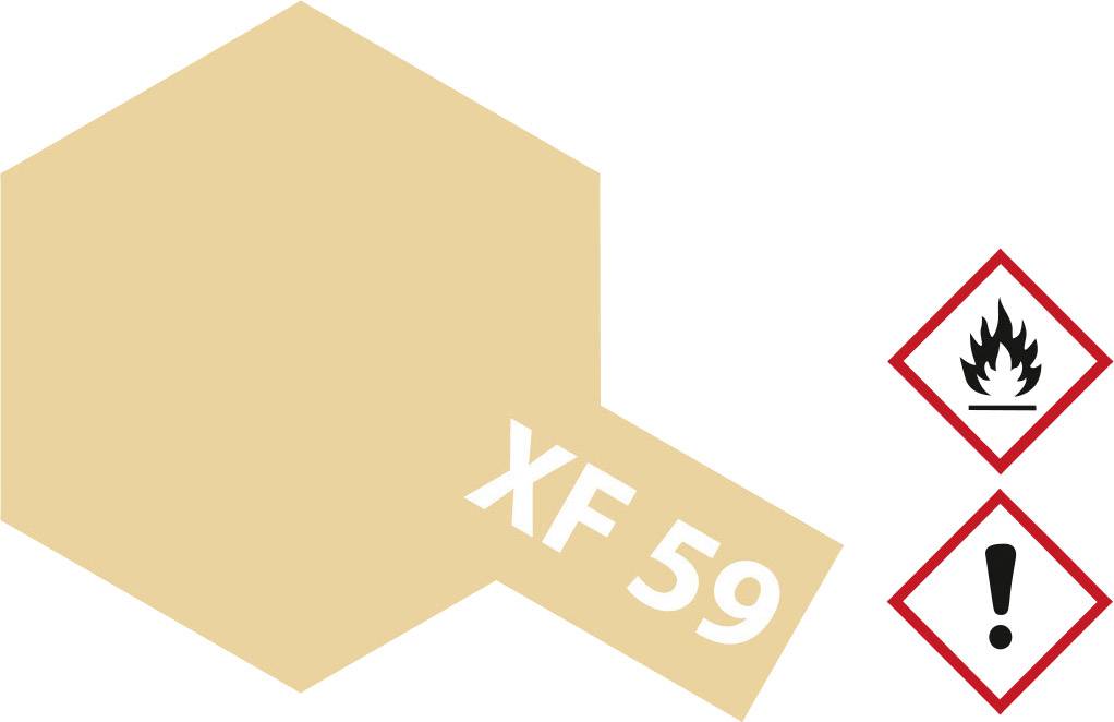 Simbolo del colore 'XF 59' con simboli di avvertenza: fiamma per l'infiammabilità e punto esclamativo per l'avvertenza generale su sfondo bianco.