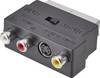 SpeaKa Professional SP-7870344 Scart / RCA / S-Video Adattatore [1x Spina SCART - 3x Presa RCA, Presa S-Video] Nero con interruttore
