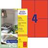 Avery-Zweckform 3456 Etichetta universale 105 x 48 mm Carta Rosso 400 pz. A tenuta permanente Stampante a getto d'inchiostro, Stampante laser, Stampante laser a colori, Fotocopiatrice, Stampante a colori