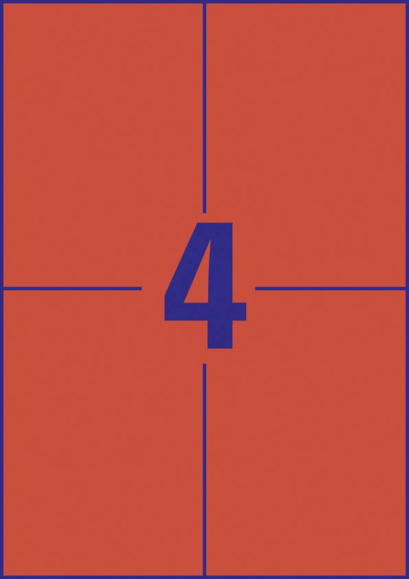 Avery-Zweckform 3456 Etichetta universale 105 x 48 mm Carta Rosso 400 pz. A tenuta permanente Stampante a getto d'inchio-3
