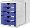 HAN Systembox 1450-14 Cassettiera Grigio luminescente DIN A4, DIN C4 Numero cassetti: 5