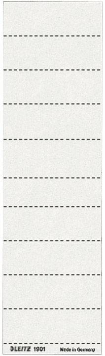 Una striscia di carta con linee perforate stampate e il testo 'LEITZ 1001' e 'Made in Germany' sul bordo inferiore.