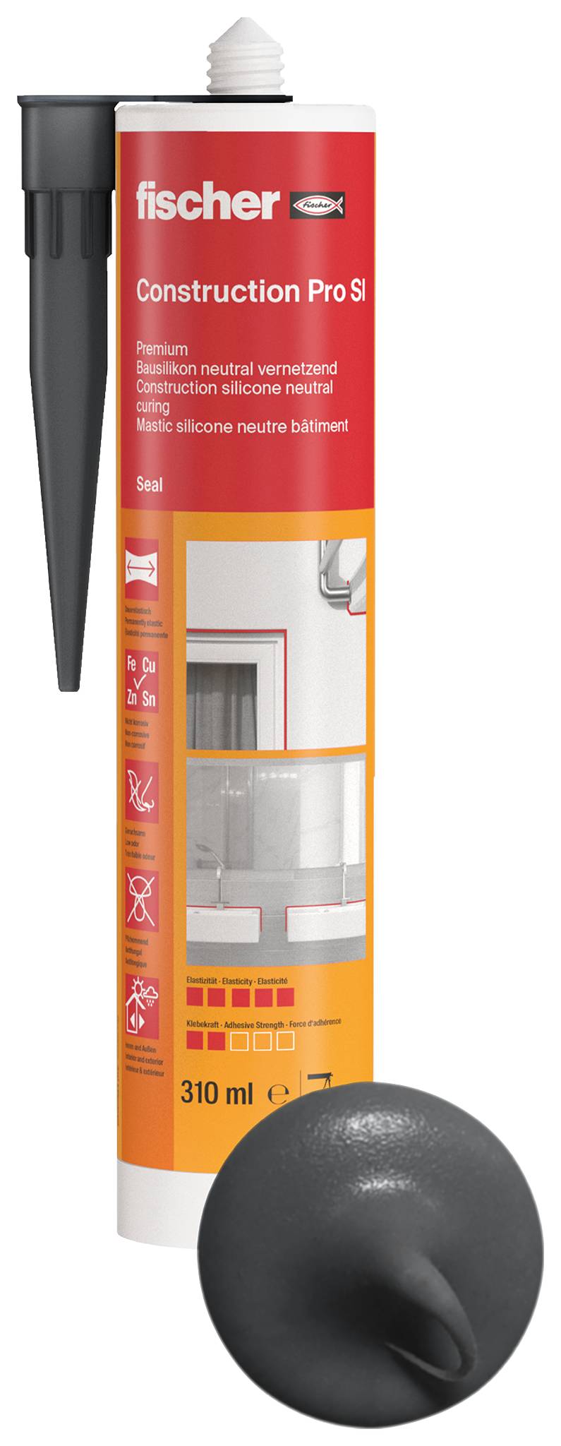Fischer DBSA Silicone Colore Grigio Ardesia 512213 310 ml