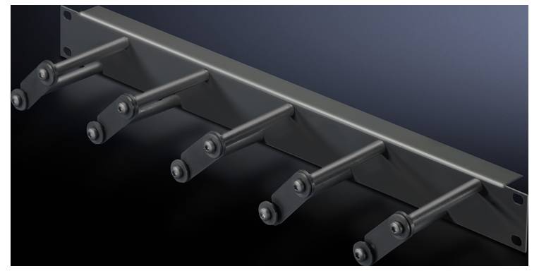 Supporto metallico con cinque bracci robusti, montato su una base. Adatto per applicazioni industriali, offre un supporto solido e affidabile.