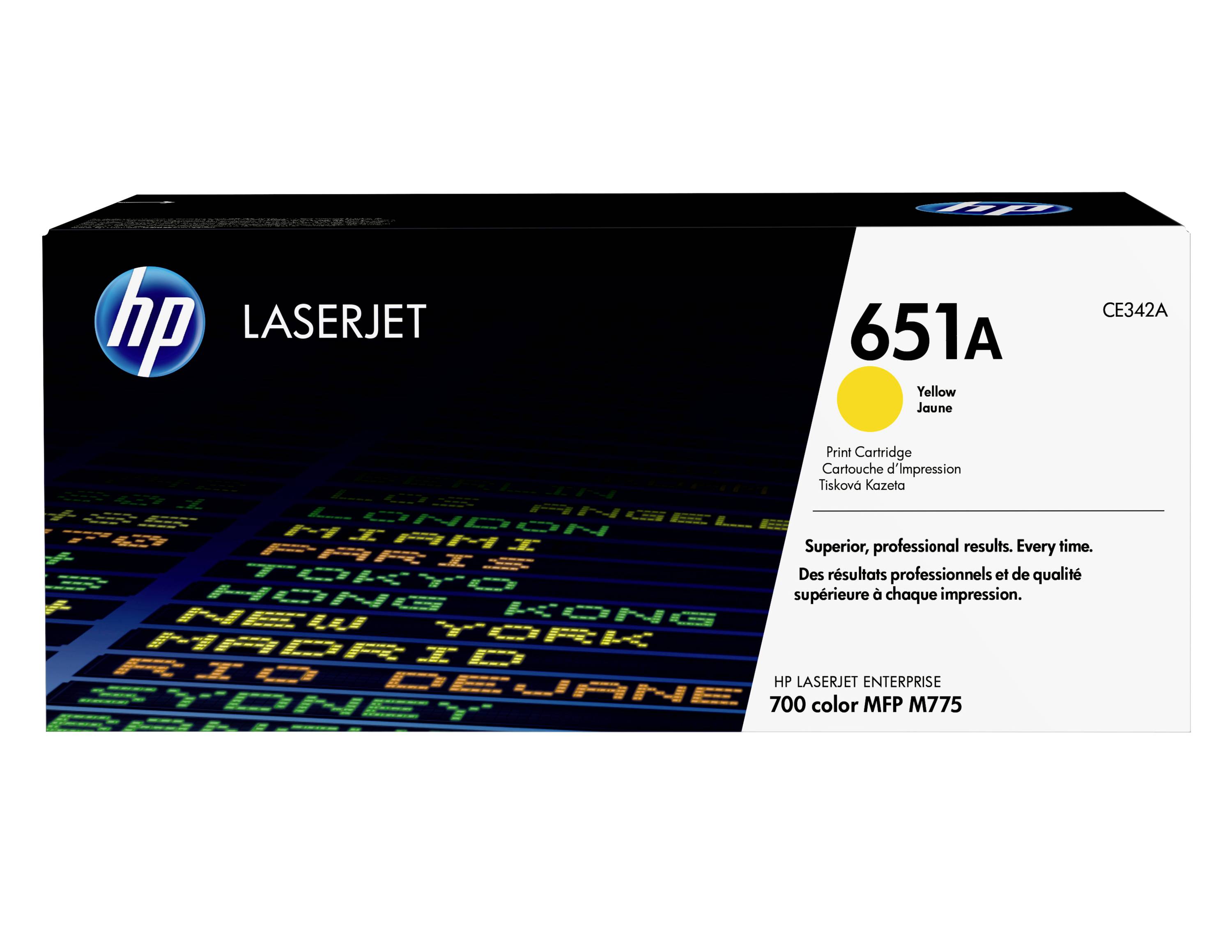Scatola cartuccia di stampa gialla HP LaserJet 651A per HP LaserJet Enterprise 700 MFP multifunzione a colori M775.
