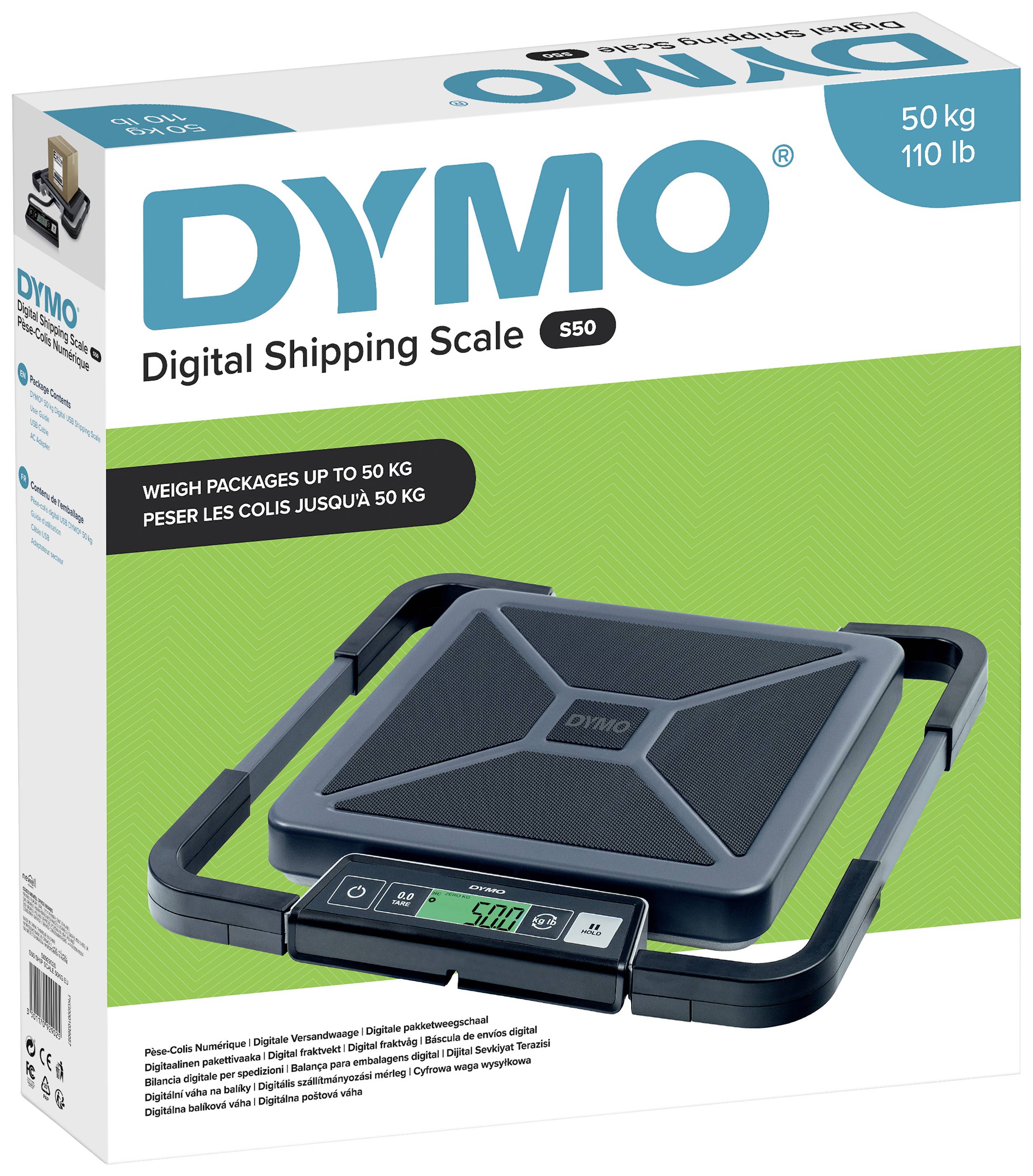DYMO 606504 Bilancia pesa pacchi 606504 Portata max. 50 kg Risoluzione 100 g rete elettrica, a batteria Nero-4