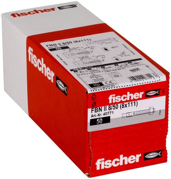 Ancoraggio a cuneo Fischer FBN II 8/50 111 mm 8 mm 40771 50 pz.