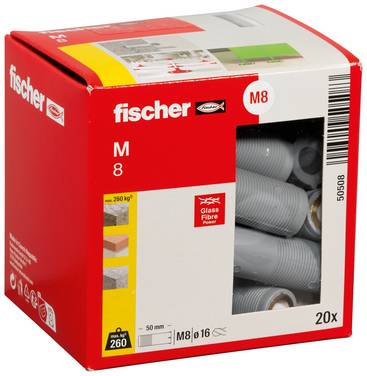 Tassello Fischer M 8 50 mm 16 mm 50508 20 pz.