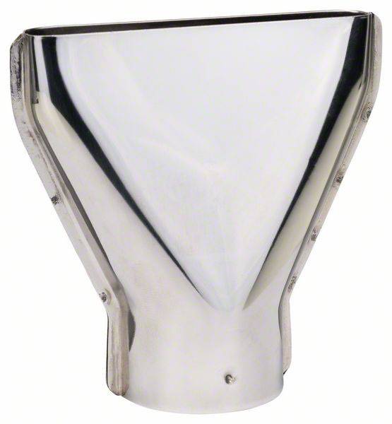 Imbuto metallico con superficie lucida, che si restringe in modo conico. Viene spesso utilizzato per raccogliere o convogliare liquidi.