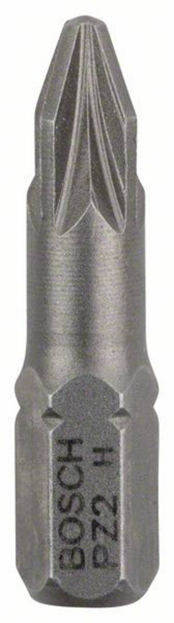 <br>  Bosch Accessories<br>  2607001558<br>  <br>  Inserto a Croce<br>  Impronta (cacciavite): 1/4" (6.3 mm)<br>  Forza: Croce Pozidriv<br>  PZ 2<br>  25 mm<br>