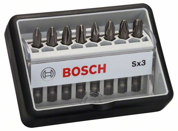Bosch Accessories Robust Line 2607002558 Kit inserti 8 parti Croce Phillips, Croce Pozidriv Torsionszone