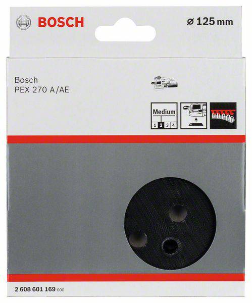 Confezione da 4 dischi abrasivi per Bosch PEX 270 A/AE, diametro 125 mm, per finitura superficiale medio-grezza.