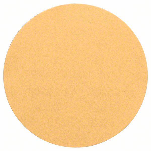 Un disco abrasivo rotondo, beige, con granulatura fine, adatto per lavori in legno o finitura superficiale.