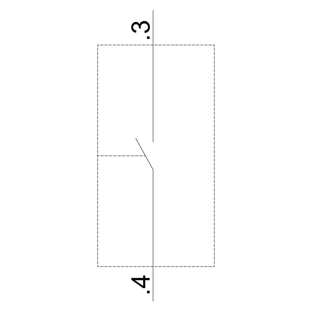 Disegno tecnico di un incavo rettangolare con due quote dimensionali di 3 e 4. Le linee mostrano la simmetria e la posizione dell'incavo.