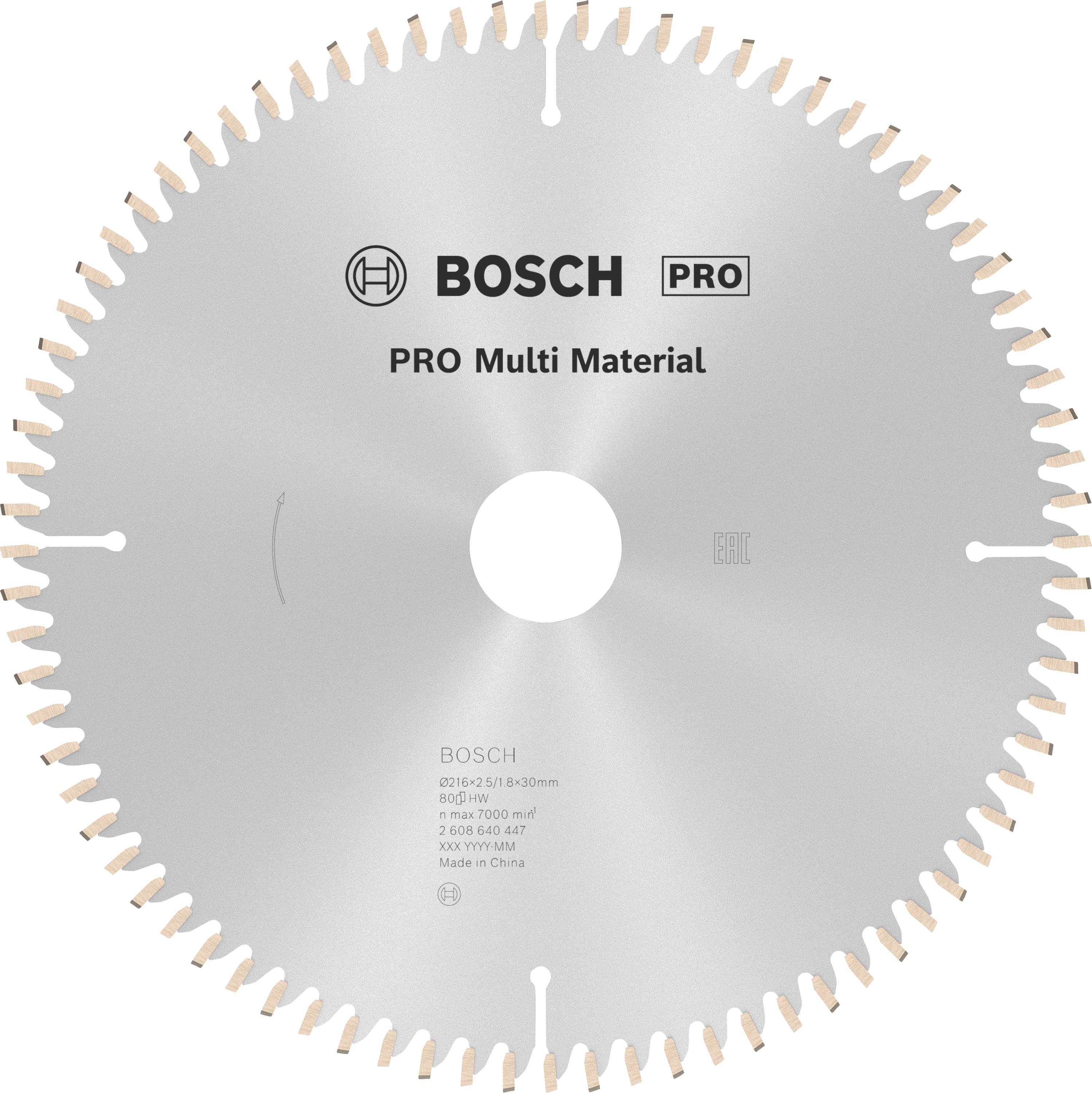 Lama per sega circolare Bosch 'PRO Multi Material', diametro 300mm, 96 denti, adatto per diversi materiali.