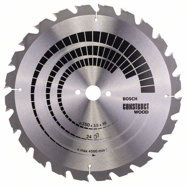 Bosch Accessories Construct Wood 2608640692 Lama circolare in metallo duro 350 x 30 x 3.5 mm Numero di denti: 24 1 pz.