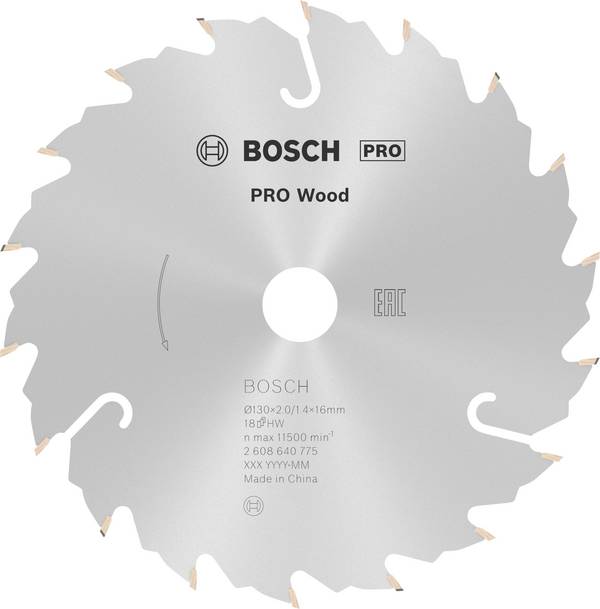 Bosch Accessories Standard for Wood Speed 2608640775 Lama circolare in metallo duro 130 x 16 x 2.2 mm Numero di denti: 18 1 pz.