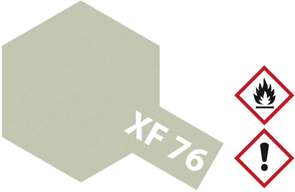 Superficie grigia esagonale con la scritta 'XF 76'. A destra sono presenti simboli di pericolo: fiamma per l'infiammabilità e punto esclamativo per l'attenzione.