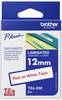Brother TZe-232 Cassetta nastro PET Colore Nastro: Bianco Colore carattere: Rosso 12 mm 8 m