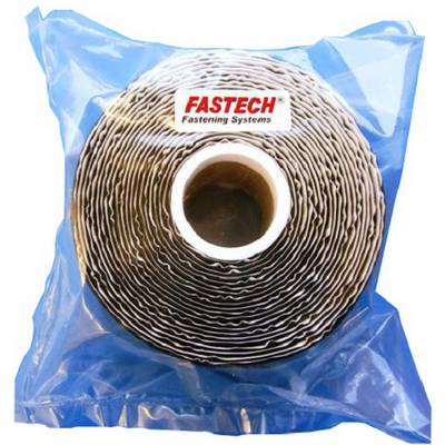 Un grande rotolo di nastro sigillante con la scritta 'FASTECH Fastening Systems' in una confezione blu.
