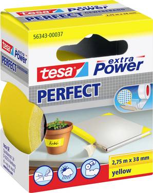 tesa PERFECT 56343-00037-03 Nastro in tessuto tesa® extra Power Giallo (L x L) 2.75 m x 38 mm 1 pz.