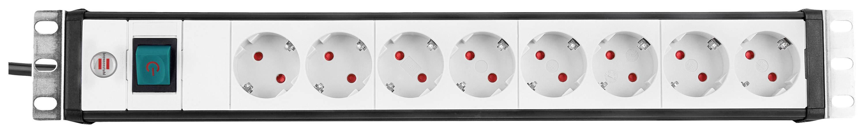 Multipresa con sei prese e un interruttore principale.