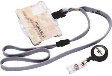 DURABLE Ausweishalter mit Clip für 1 Karte 1 Pg. à 25 Stück 811819-4