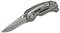 Coltello tascabile pieghevole grigio con lama visibile e scritta Stanley sul manico.