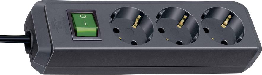 Brennenstuhl Multipresa con interruttore 3 scomparti Nero 1 pz.