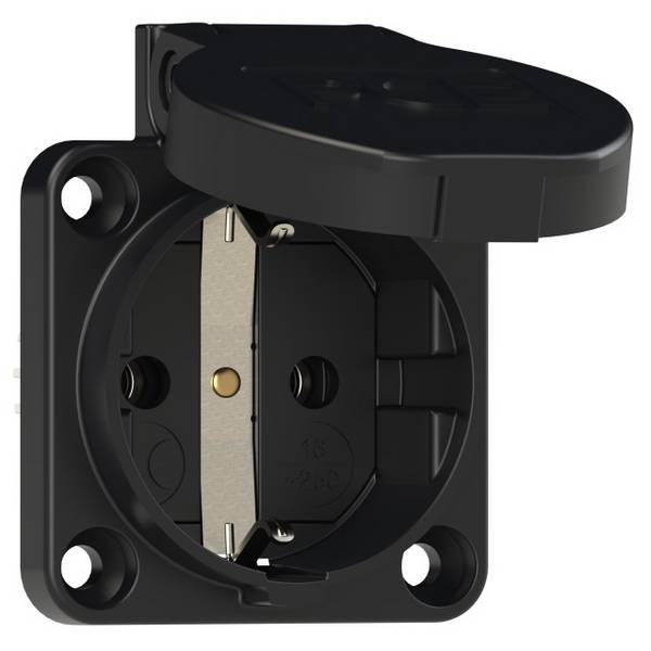 PCE 601.450.01 Presa da pannello IP54 Nero