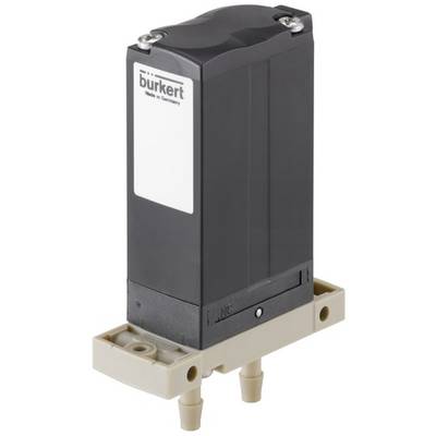 Un modulo valvola nero e rettangolare del marchio Bürkert con due attacchi inferiori, adatto per applicazioni industriali.