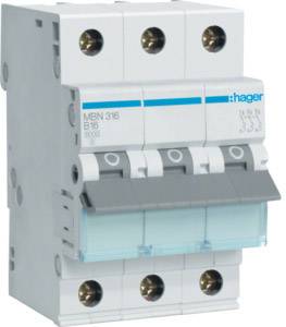 Hager MBN316 Interruttore magnetotermico 3 poli 16 A