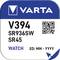 'Varta V394 SR936SW SR45 Watch', etichetta batteria con codice QR, su sfondo blu e bianco.