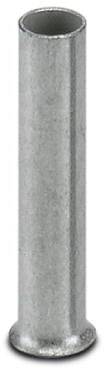 Un tubo metallico d'argento in formato verticale. È sottile e cilindrico, con un'apertura in alto e un bordo leggermente allargato in basso.